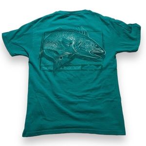 Reel Legends Small Redfish Fishing Shirt Green Florida Georgia Fisher Sm